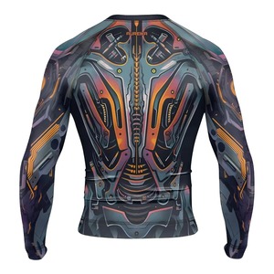 Adult BJJ <b>Rashguard</b> Eco-Friendly Quick Dry Stretch Breathable Compression Top Half Sleeve Spandex/Polyester Custom Logo MMA - Product Image 5