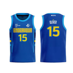 100% Polyester Basketball Jersey Uniforme Meilleur Design Couleur Bleu Ciel - Product Image 3