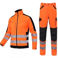 Pantaloni e Giacca da Lavoro Invernali per Uomo, Alta Visibilità, Fluorescenti, Riflettenti, in Cotone Ripstop, Uniforme di Sicurezza Resistente