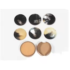 รถไฟเหาะควายทำด้วยมือจานรองแก้วหินทรงกลมทรงสี่เหลี่ยมสำหรับร้านอาหารที่ใช้โดยงานฝีมือรูปพระจันทร์เสี้ยว - Product Image 1