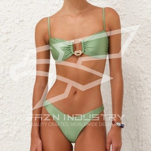 2025 nouveauté femmes deux pièces Bikini ensemble maillots de bain Sexy col en V Push Up rembourré maillot de bain maillot de bain - Product Image 3