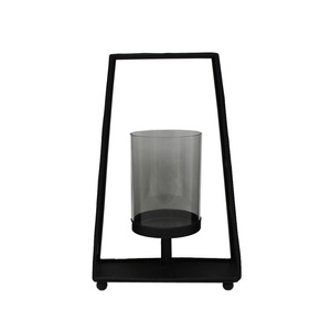 Bougeoir de table décoratif pour la maison en métal ouragan couleur or style moderne fait à la main personnalisé - Product Image 1