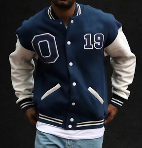 Chaquetas universitarias en blanco Retro Vintage de invierno para hombre, chaqueta bordada de chenilla con apliques de letras lisas personalizadas - Product Image 3