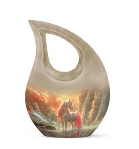 Urna de metal moderna de unicornio para mujeres, tamaño personalizado, mini urna de cremación para cenizas masculinas adultas para hombres - Product Image 1
