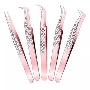 Nouvelle pince à épiler pour Extension de cils de couleur noire et rose avec poignée à pointe incurvée - Product Image 1