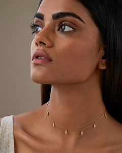 Collar de gota de hoja de diamante colgante clásico de oro, ajuste de pavé, regalo único, joyería de estilo Vintage y probador de diamantes, enlace de paso - Product Image 2