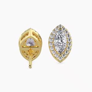 Joyería de oreja elegante con diseño de diamantes de hoja perenne Anillos finos clásicos para mujeres casadas y niñas para siempre para fiestas de bodas - Product Image 2