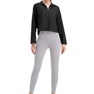 Chaquetas Deportivas de Secado Rápido Personalizadas de Buena Calidad con Cremallera para Correr, Entrenamiento, Ropa Deportiva para Mujer, Yoga, Manga Larga, Top de Gimnasio - Product Image 1