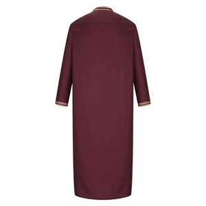 Thobes islamiques ethniques pour hommes - Coton léger à manches longues Jubba arabe personnalisable Col haut Longueur cheville - Product Image 2
