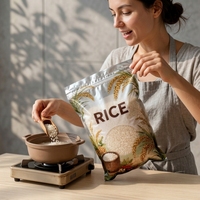 Sacs à riz Rinpac personnalisés en gros, imprimés numériquement, robustes, thermoscellables, de 0,3 mm, résistants aux perforations, pour l'emballage du riz