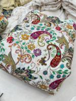 Tissu HONEY LACE pour filles, pur naturel, en crêpe tricoté chaîne, jacquard brodé floral, respirant, antistatique, anti-déchirure, poids moyen