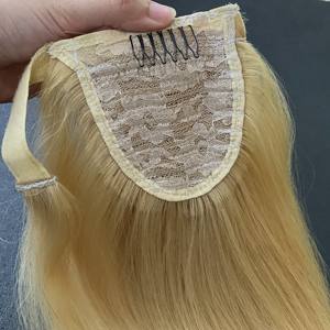 2024 queues de poney naturel droit vietnamien vierge Extensions de cheveux teint brut donneur trame de cheveux humains Machine Double trame chaude - Product Image 1