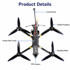 Drone FPV 7 pouces, quadricoptère, cadre en fibre de carbone, moteur sans balais, caméra FPV, drone léger pour freestyle, OEM ODM - Product Image 4