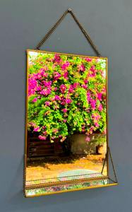 Decorative <b>Mirror</b> with Shelve made with Brass & <b>mirror</b>/ glass used for home decor showcase & <b>storage</b> Supplier from India - Product Image 2