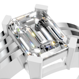 Anillo de Compromiso con Diamante de Corte Esmeralda de 2 Quilates, Oro Sólido de 14K con Baño de Rodio, Anillo de Boda de Lujo con Múltiples Bandas para Mujer, Venta al por Mayor de Fábrica - Product Image 5