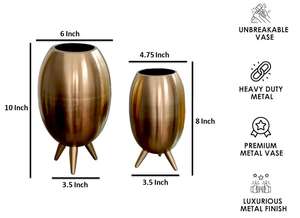Jarrón Metálico Trípode Costero Hecho a Mano, Elegante, Chapado en Oro, Ecológico, Resistente a la Oxidación, para Arreglos Florales Vibrantes, Estilo Contemporáneo - Product Image 4