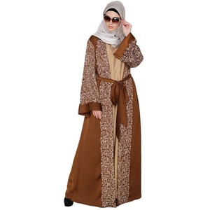 Nouvellement mariée Abaya 2023 caftan turc EID modeste vêtements islamiques dubaï élégant brillant soie ouvert Abaya femmes robe musulmane - Product Image 2