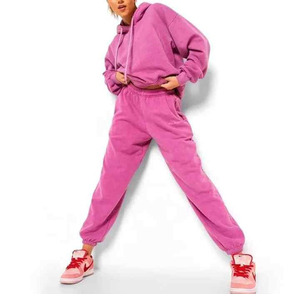 ชุดวิ่งออกกำลังกายผ้าฝ้ายขนแกะ2ชิ้นเสื้อวอร์มระบายอากาศลายพื้นออกแบบโลโก้ได้ตามต้องการสำหรับผู้หญิงมาใหม่ - Product Image 5