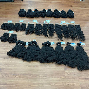 SUPER SOLDES Nouvelles textures Extensions de cheveux humains bouclés volumineux effet vapeur, couleur noir naturel, tissage machine, haute qualité - Product Image 5