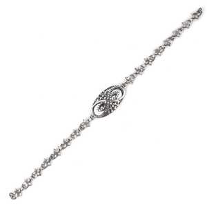 925 Sterling <b>Silver</b> Oxidized <b>Cuff</b> <b>Bracelet</b> Handcrafted with Pen-Shaped Center Motif Bohemian Style Brass Material - Product Image 4