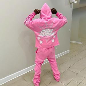 Alta calidad de tamaño personalizado de los hombres Puff Imprimir Jogging Trajes de gran tamaño Jersey Chándal Tallas grandes Conjunto de invierno - Product Image 2