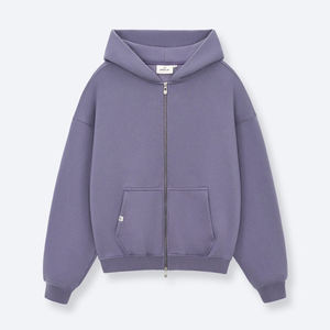 Veste à capuche zippée double face pour femme, en modal de haute qualité, avec logo personnalisé sur le devant, couleur unie, anti-rétrécissement, pour l'hiver et l'automne - Product Image 5