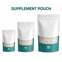 Pochettes à bec verseur multi-tailles pour emballage de capsules et comprimés, qualité alimentaire supérieure, avec impression personnalisée