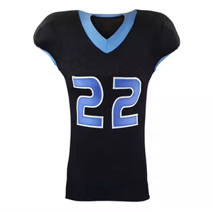 Nouveau style de maillot de football américain personnalisé par sublimation, manches courtes, respirant, anti-transpiration, 100% polyester, unisexe, adulte - Product Image 2