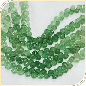 AAA พลอยควอทซ์สตรอเบอรี่สีเขียวธรรมชาติขนาด8นิ้วขนาด5ถึง6มม. - Product Image 4