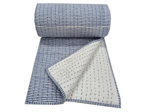 Indien Vintage fait à la main réversible bébé Kantha couette nouveau Design Handblock imprimé avec coton remplissage lavable à la main à vendre - Product Image 3