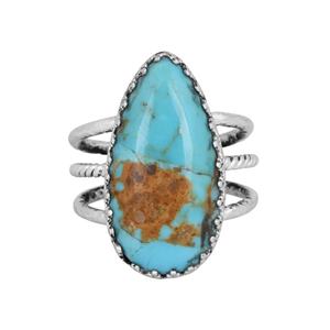 Best Selling Sterling <b>Silver</b> 18K Gold <b>Plated</b> Natural Kingman Turquoise Ring Antique Ring Collection Jewelry Manufacturer - Product Image 1