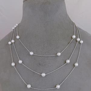 สร้อยคอสามชั้นดูเรียบง่ายคุณภาพพรีเมี่ยมสวยสำหรับผู้หญิงและเด็กผู้หญิงสำหรับงานปาร์ตี้และชุดลำลอง - Product Image 1