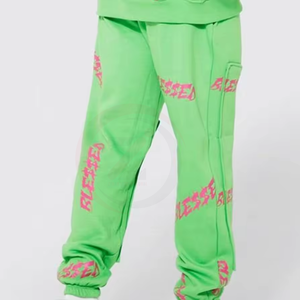 Offre Spéciale survêtement en polaire épaisse respirante pour hommes avec logo personnalisé 100% ensembles d'impression bouffée de matériau en coton pour l'hiver - Product Image 5