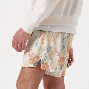Pantalones cortos de malla para hombre de calidad superior El mejor material Estampado floral Longitud corta Ropa de gimnasio Transpirable y ecológico - Product Image 4
