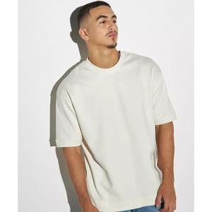 En stock Camiseta personalizada con cuello redondo 250gsm Alta calidad 100% Algodón desgastado Lavado con logotipo bordado - Product Image 3