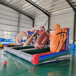 Popular Carnival 3 in 1 <b>Inflatable</b> Sports Shooting <b>Games</b> Commercial PVC Baseball Soccer Basketball Combo For Sale - Product Image 1