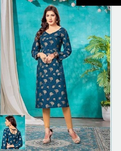 Estampado de rayón de estilo étnico para mujer, ropa de talla grande disponible, informal y de uso diario - Product Image 1