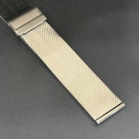 Bracelet souple en maille miroir en acier inoxydable 304/316L de 18 mm, compatible avec les montres connectées, fait main, avec logo personnalisé, qualité supérieure