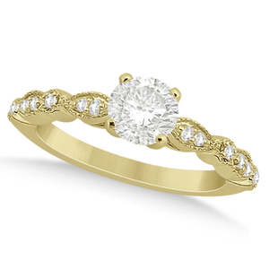 แหวนหมั้นเพชรทรงมาร์ควิสและดอท ทองคำ 18K น้ำหนัก 0.12 กะรัต - Product Image 2