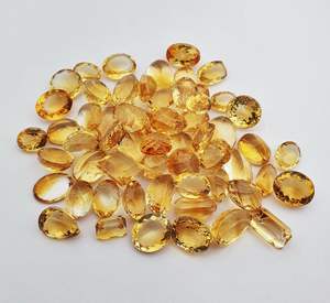 พลอยซิทรินธรรมชาติ 250 กะรัต รูปทรงต่างๆ สำหรับทำเครื่องประดับ พลอยซิทรินเจียระไน - Product Image 4