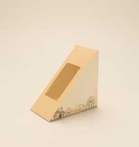 Boîte à sandwich personnalisée avec fenêtre papier ordinaire impression offset et sérigraphie pour servir la présentation de nouilles alimentaires - Product Image 1