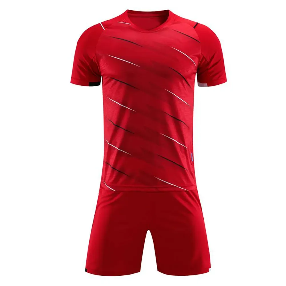 Uniformes de football 100% polyester, respirants, confortables et de haute qualité, uniformes de football vierges pour entraînement de football OEM, vente en gros