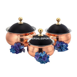 Doble Pared de acero inoxidable Hotpot forma redonda hecho a mano diseñador cazuela clásico elegante hecho a mano de lujo metal calentador de alimentos - Product Image 6