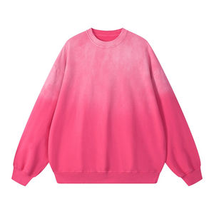 Moda Otoño Sand Blast Peso pesado Sun Faded Liso Rosa 220g 100% Algodón Deportes Streetwear Hombres Drop Shoulder Sudaderas - Product Image 1
