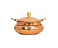 Plat de service chauffant en acier inoxydable doré CFS12 White Royals, personnalisable en couleur et taille, idéal pour la restauration, les buffets et les réceptions.