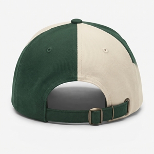 Casquette de baseball unisexe verte et beige à blocs de couleur, 6 panneaux, réglable, en sergé, décontractée, pour toutes les saisons, vente en gros, logo personnalisé - Product Image 3