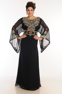 สีดำ georgette Kaftan กับ zari ทำงาน - Product Image 2