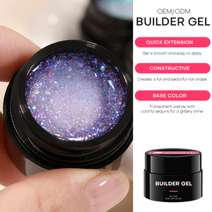 Kit de gel poly pour ongles, 50 ml, paillettes françaises, marque privée, sans TPO, extension <span class=keywords><strong>semi</strong></span>-permanente, construction UV - Product Image 6