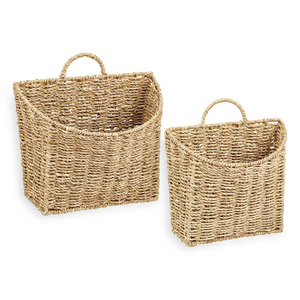 Set of seagrass brochure file holder leaflet magazine storage container home organizer racks - Product Image 1