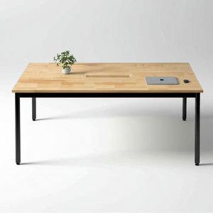 Mesa de Reuniones Modular Minimalista Moderna para Oficina OMA HBOM006, 160x80x75cm, 6 Plazas, Madera Natural - Product Image 6